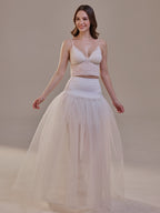 Bridal Petticoat with Corsage and Hard Net Tulle Underskirt  ,Wedding Crinoline with Petticoat Netting Fabric