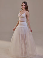 Bridal Petticoat with Corsage and Hard Net Tulle Underskirt  ,Wedding Crinoline with Petticoat Netting Fabric
