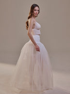 Bridal Petticoat with Corsage and Hard Net Tulle Underskirt  ,Wedding Crinoline with Petticoat Netting Fabric