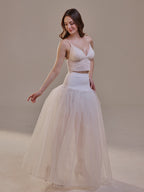 Bridal Petticoat with Corsage and Hard Net Tulle Underskirt  ,Wedding Crinoline with Petticoat Netting Fabric