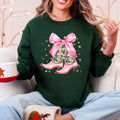 Cowgirl Christmas Cowboy Boots Santa Ribbons Bows Western Country Holiday Sweatshirt