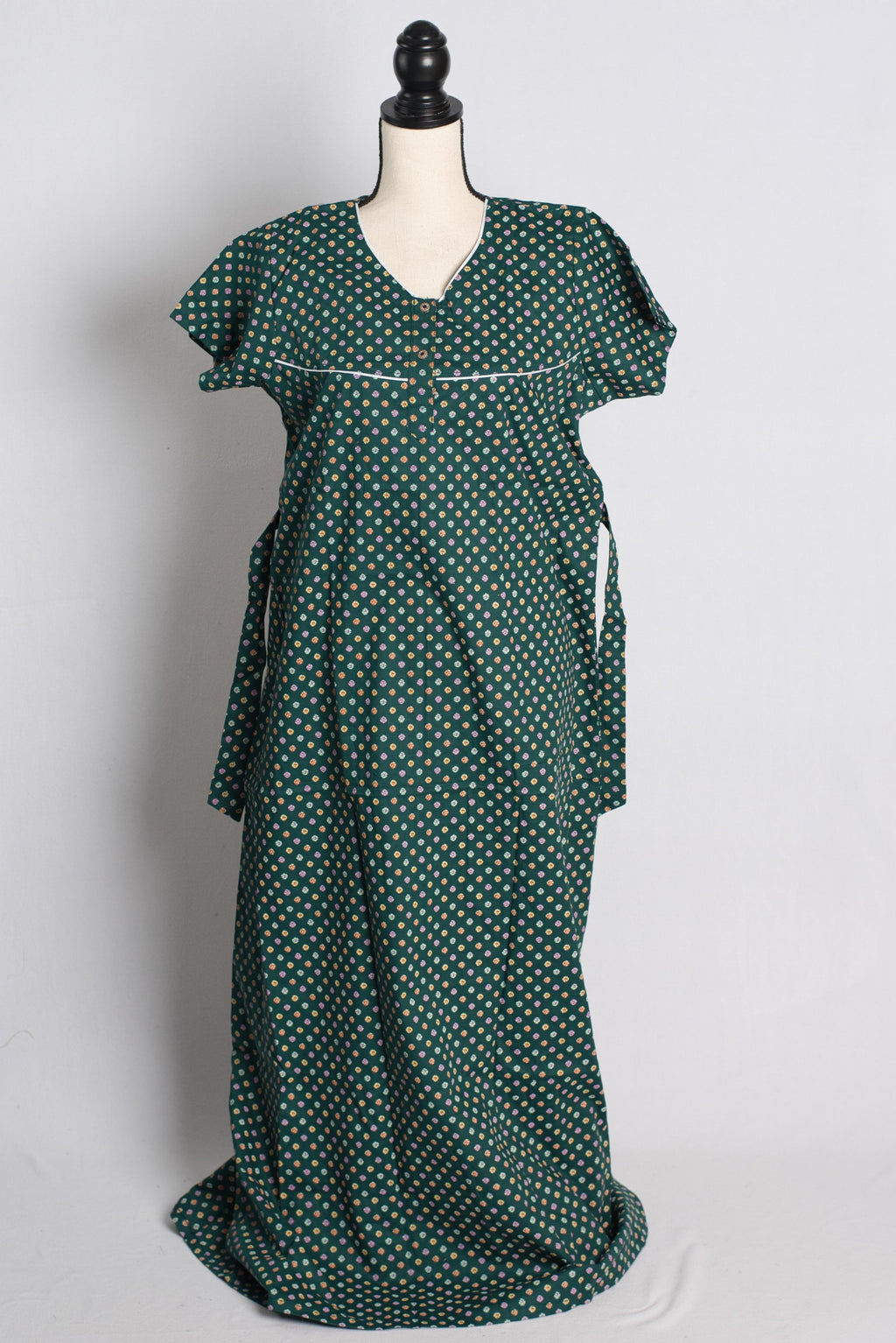 Green Pure Cotton Indian Women Nighty