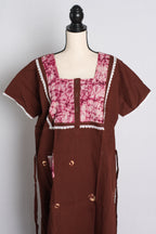 Brown Batik Pure Cotton Indian Women Night
