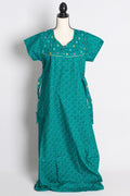 Rama Green Polka Dot Pure Cotton Indian Women Nighty