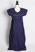 Blue Polka Dot Pure Cotton Indian Women Nighty