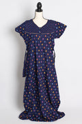 Blue Ikkat Print Pure Cotton Indian Women Nighty
