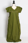 Green Polka Dot Pure Cotton Indian Women Nighty