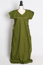 Green Polka Dot Pure Cotton Indian Women Nighty