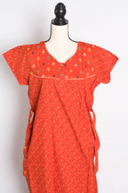 Orange Polka Dot Pure Cotton Indian Women Nighty