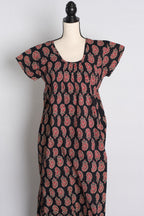 Pure Cotton Black Paisley Printed Indian Nighty