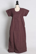 Pure Cotton Maroon Embroidered Indian Nighty — Style B (Dec)