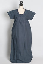 Pure Cotton Blue Embroidered Indian Nighty