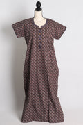 Pure Cotton Brown Printed Indian Nighty in Regular Size