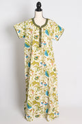 Printed White and Green Cotton Nightwear in Regular Size — Style A (Jan)