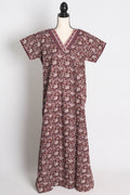 Printed Maroon Cotton Nightwear in Regular Size