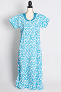 Printed Blue Cotton Nightwear in Regular Size — Style B (Jan)