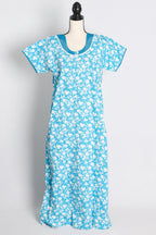 Printed Blue Cotton Nightwear in Regular Size — Style B (Jan)