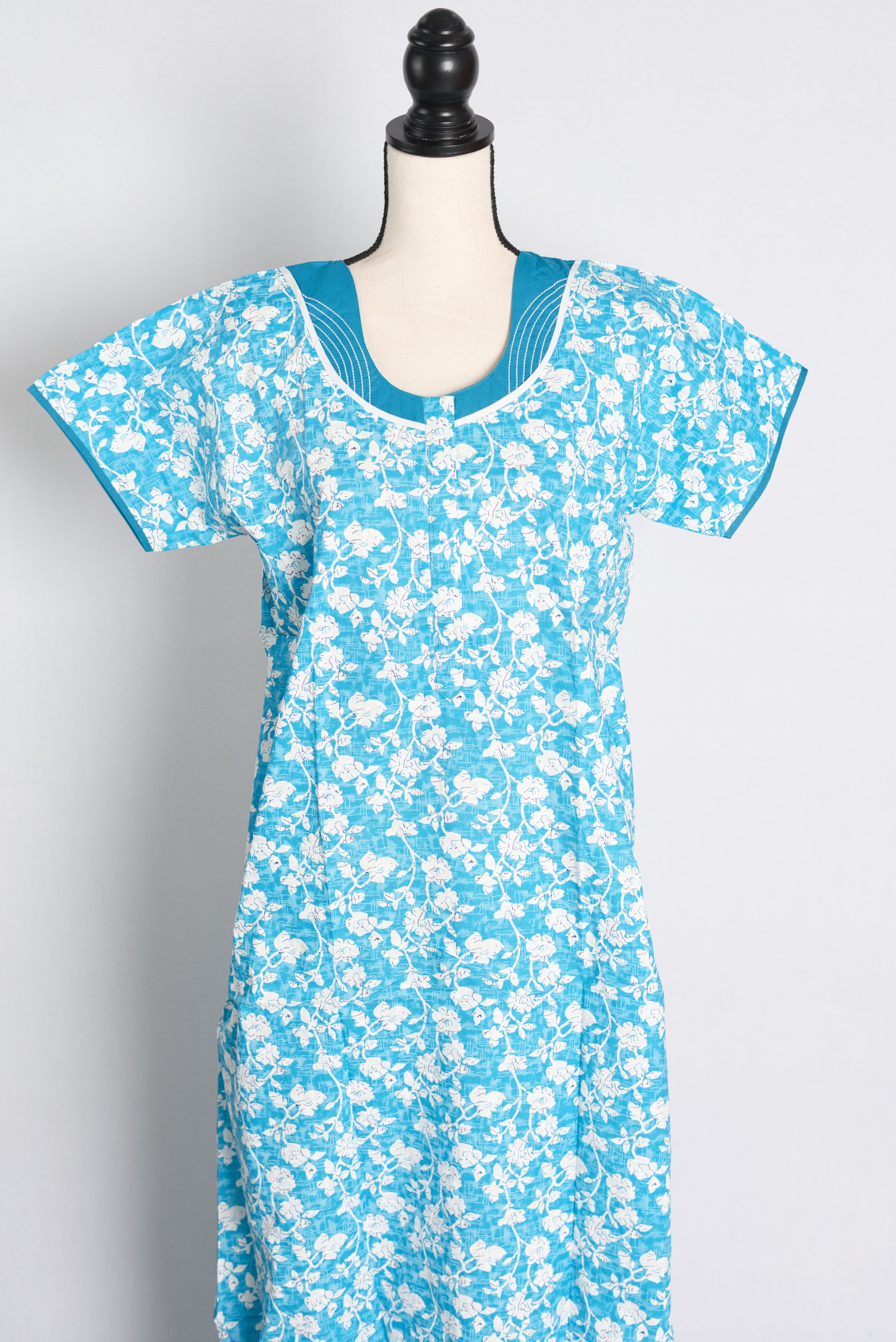 Printed Blue Cotton Nightwear in Regular Size — Style B (Jan)