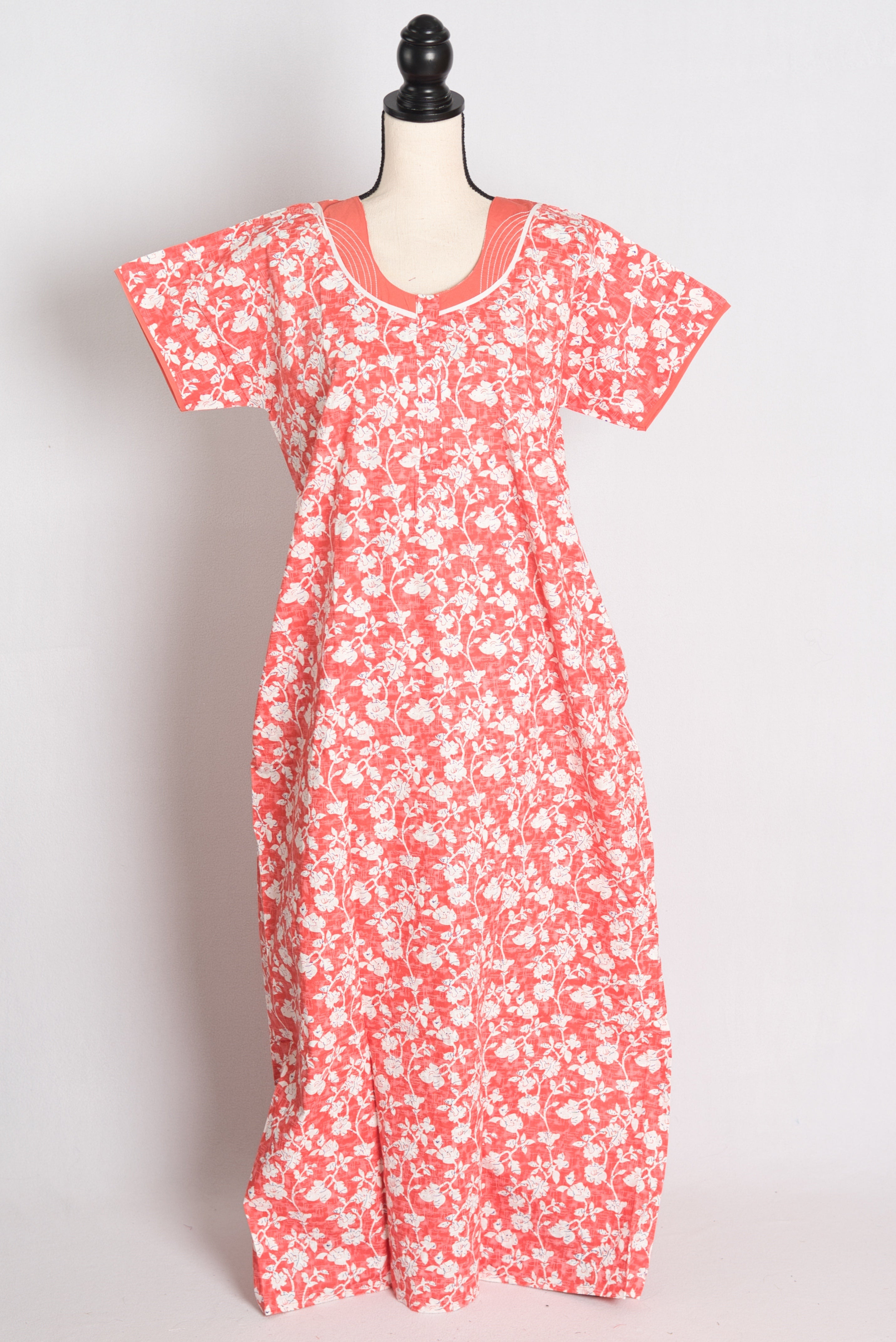 Printed Peach Cotton Nightwear in Regular Size — Style B (Jan)