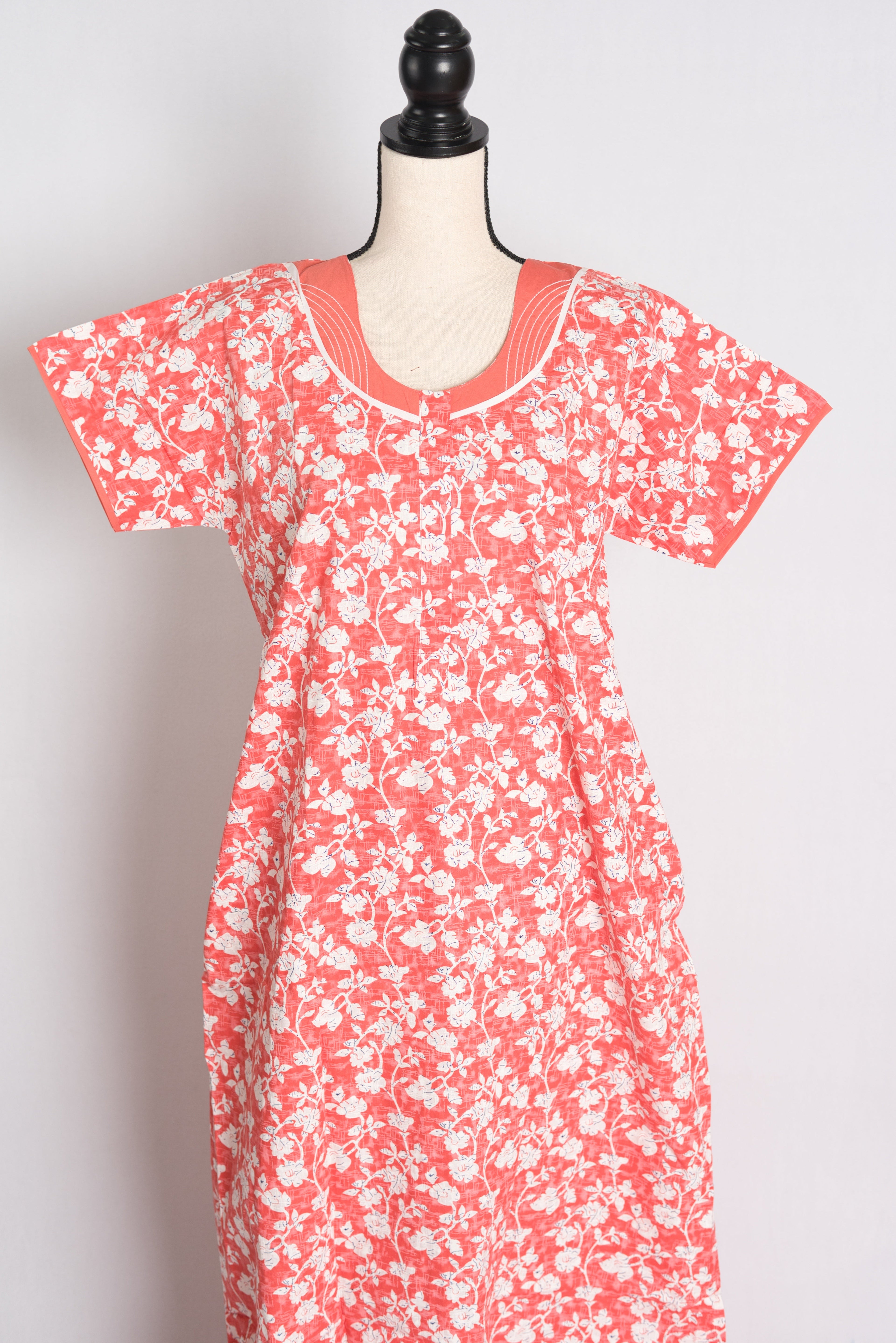 Printed Peach Cotton Nightwear in Regular Size — Style B (Jan)
