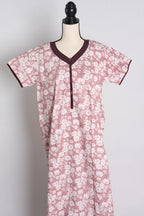 Printed Pink Cotton Nightwear in Regular Size — Style A (Jan)