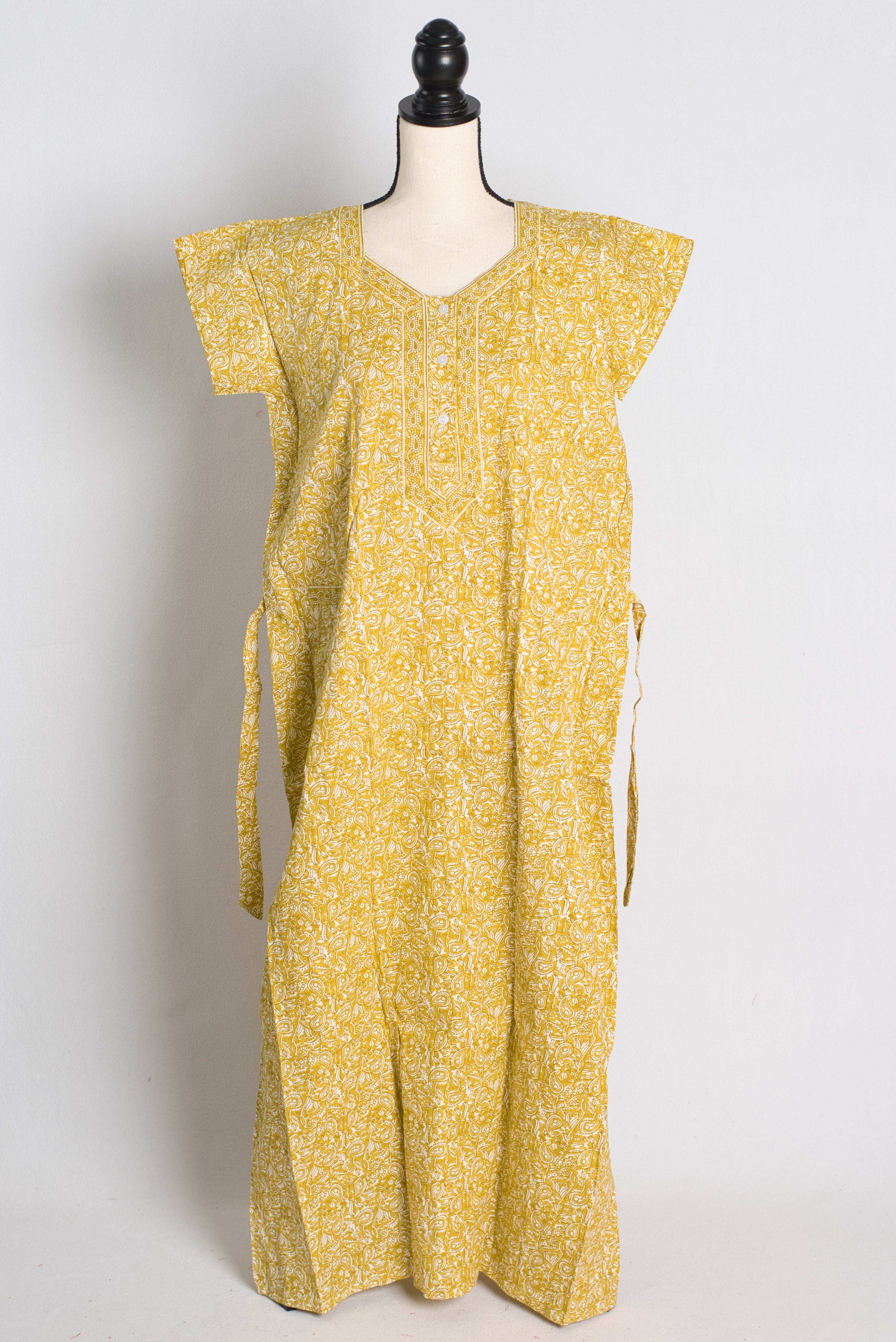 Printed Yellow Cotton Nightwear in Regular Size