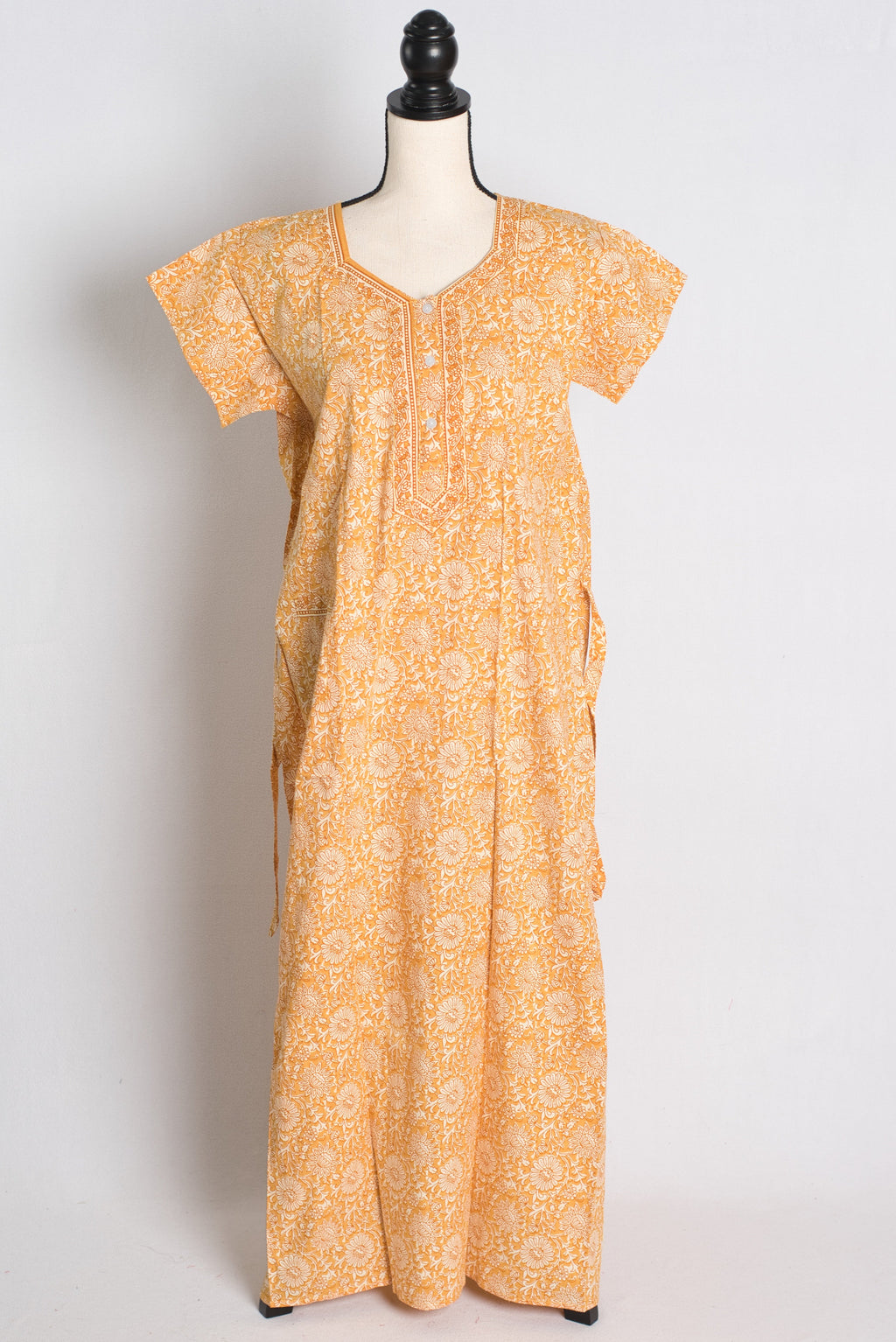 Printed Orange Cotton Nightwear in Regular Size
