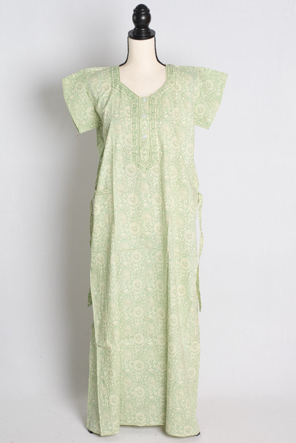 Printed Green Cotton Nightwear in Regular Size — Style B (Feb)
