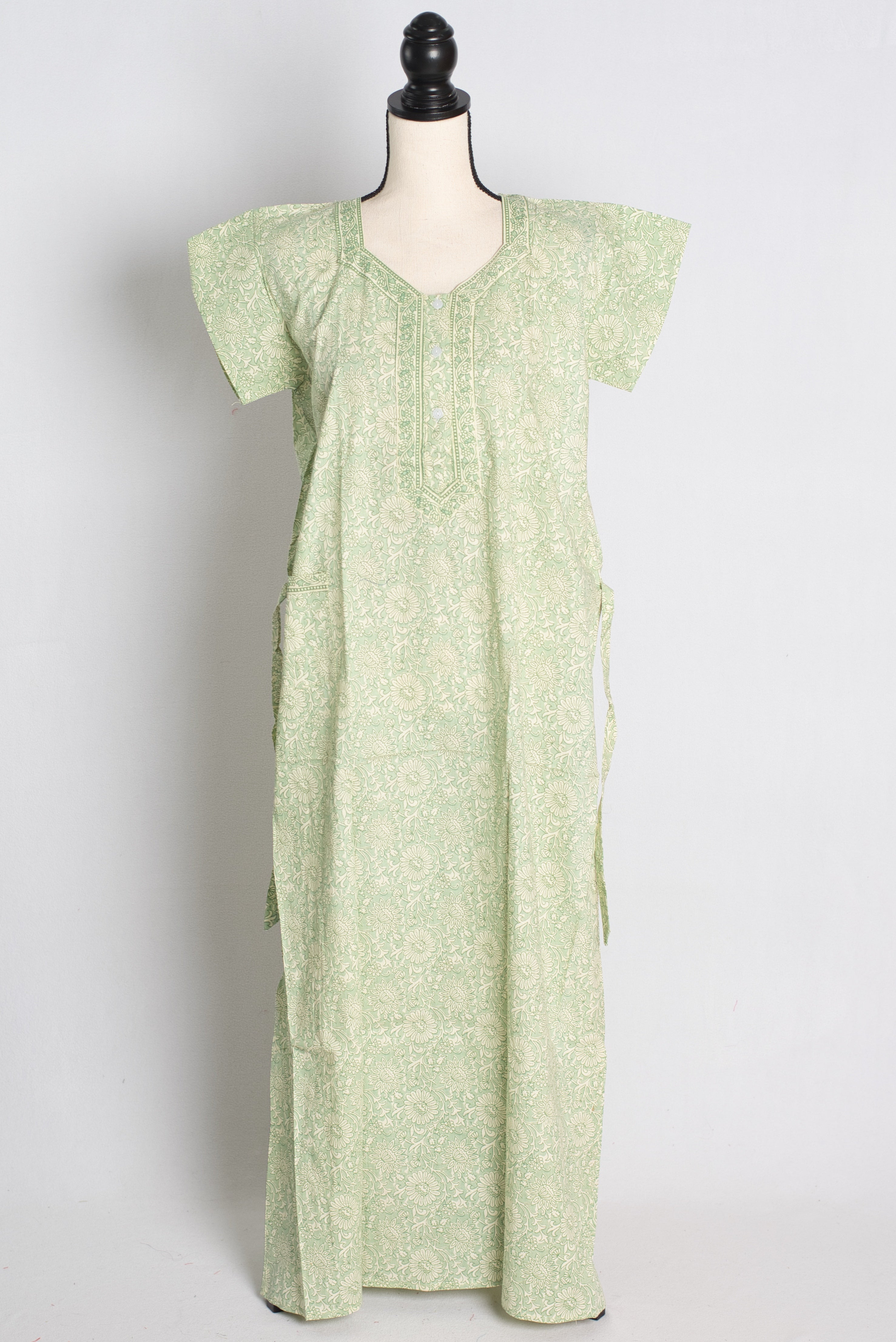 Printed Green Cotton Nightwear in Regular Size — Style B (Feb)