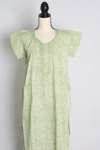Printed Green Cotton Nightwear in Regular Size — Style B (Feb)