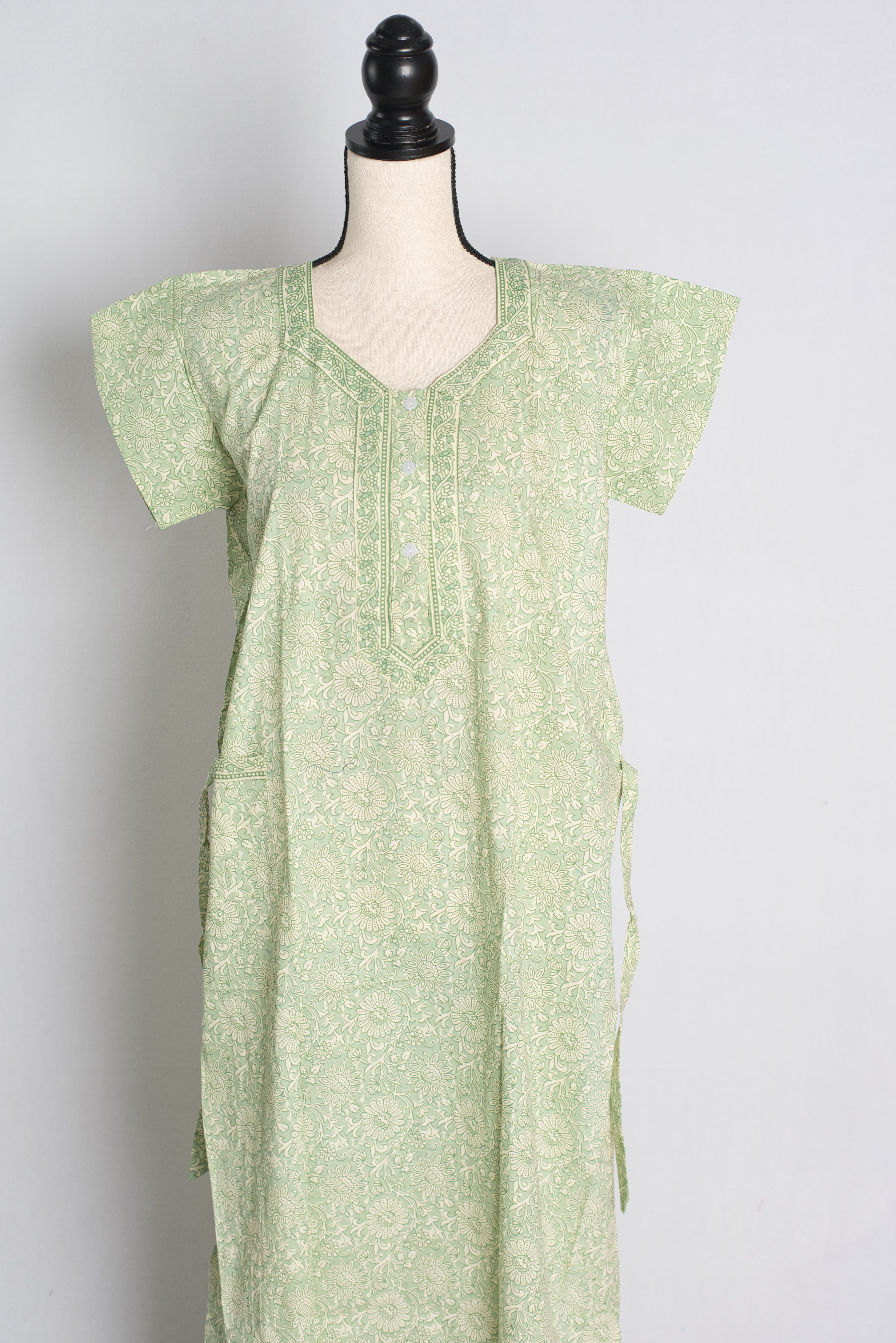 Printed Green Cotton Nightwear in Regular Size — Style B (Feb)