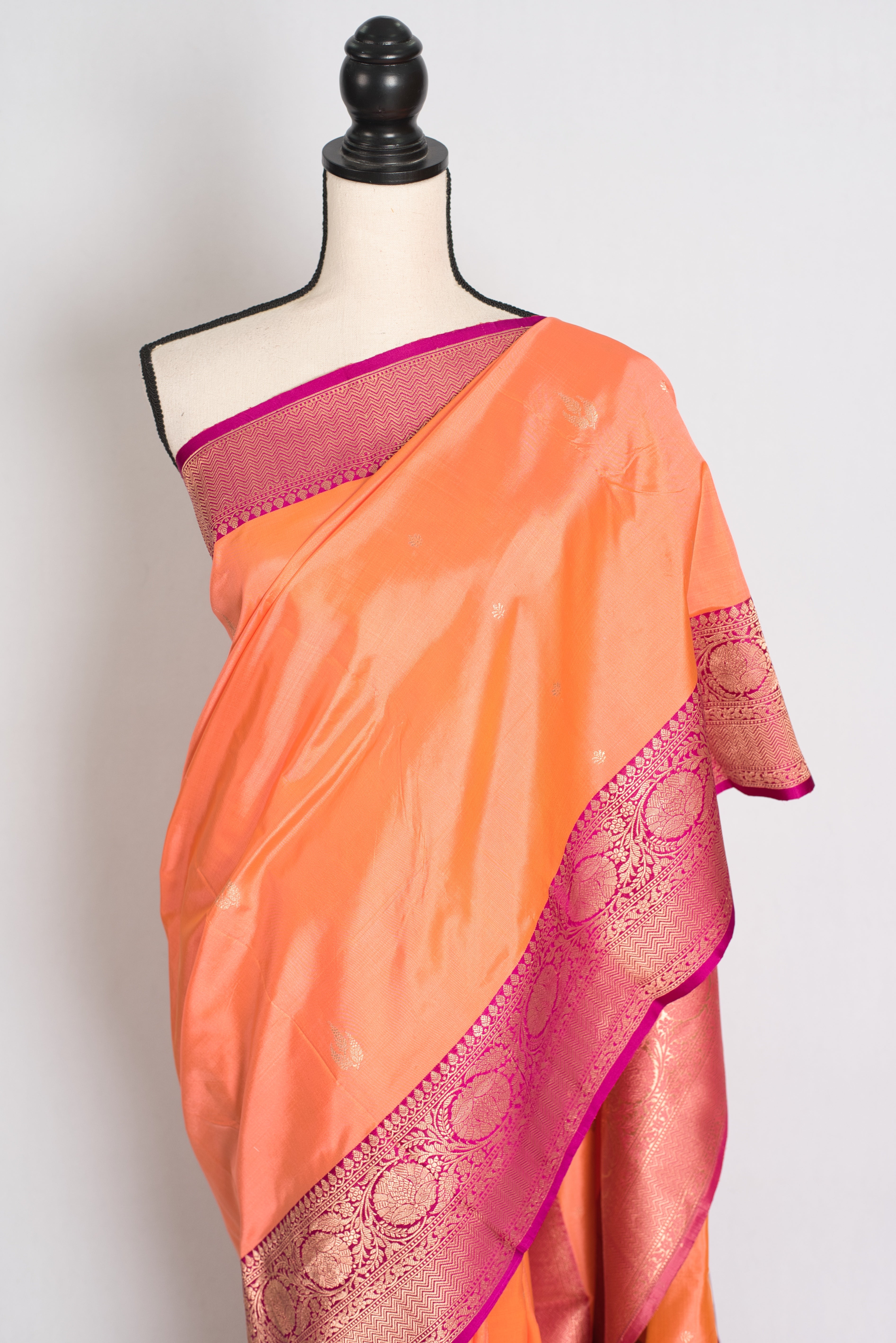 Banarasi Silk Saree with 36 Size Stitched Blouse - Pastel Collection