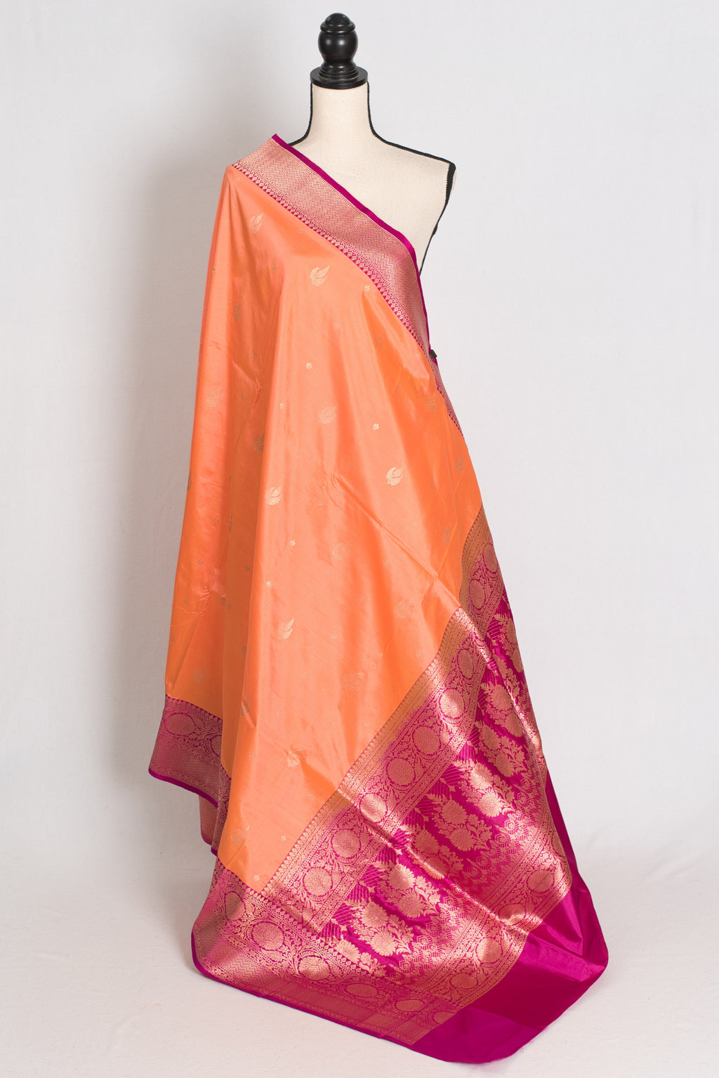 Banarasi Silk Saree with 36 Size Stitched Blouse - Pastel Collection
