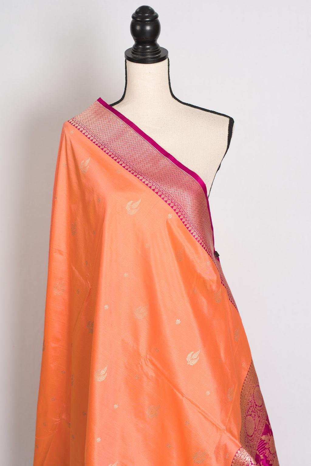 Banarasi Silk Saree with 36 Size Stitched Blouse - Pastel Collection