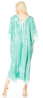 Sakkas Maitte Women's V-Neck Printed Kaftan Cover-Up Dress for the Beach - Buy One Get One