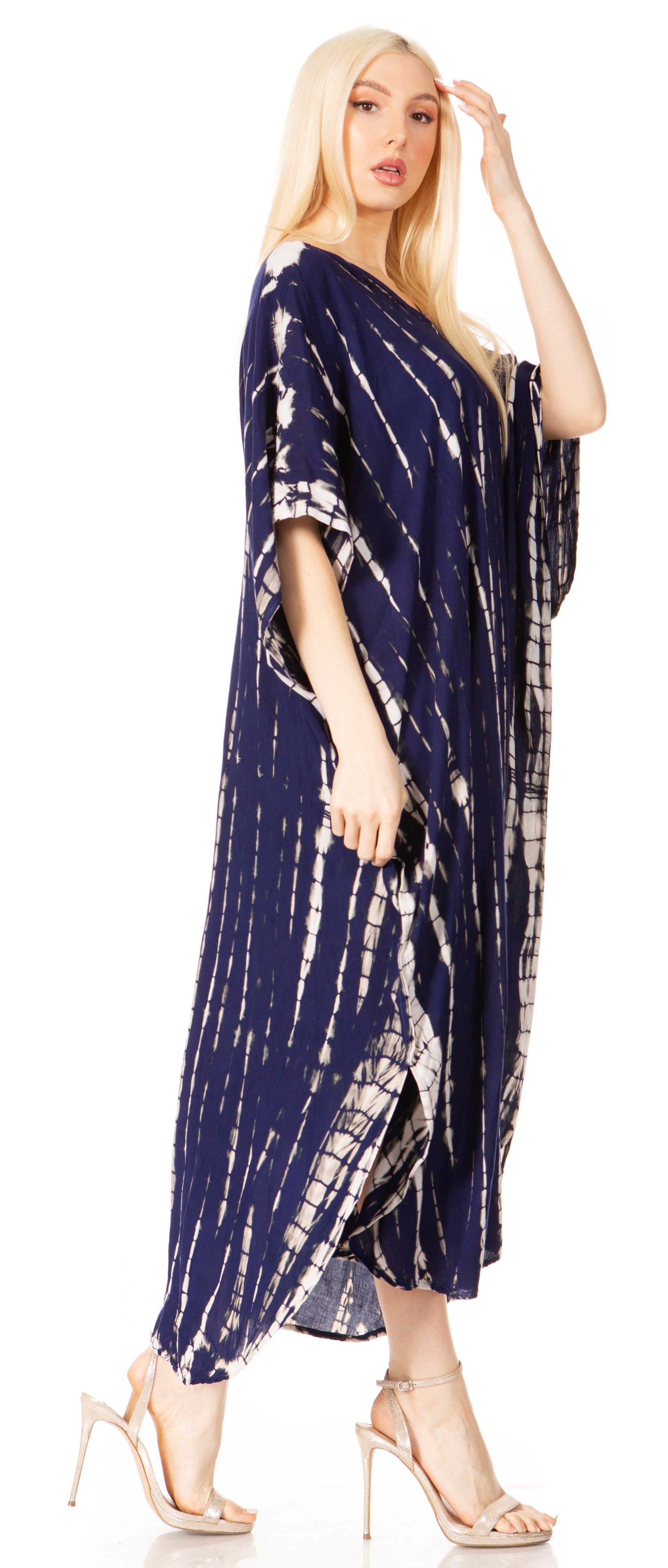 Sakkas Maitte Women's V-Neck Printed Kaftan Cover-Up Dress for the Beach - Buy One Get One