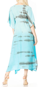 Sakkas Maitte Women's V-Neck Printed Kaftan Cover-Up Dress for the Beach - Buy One Get One