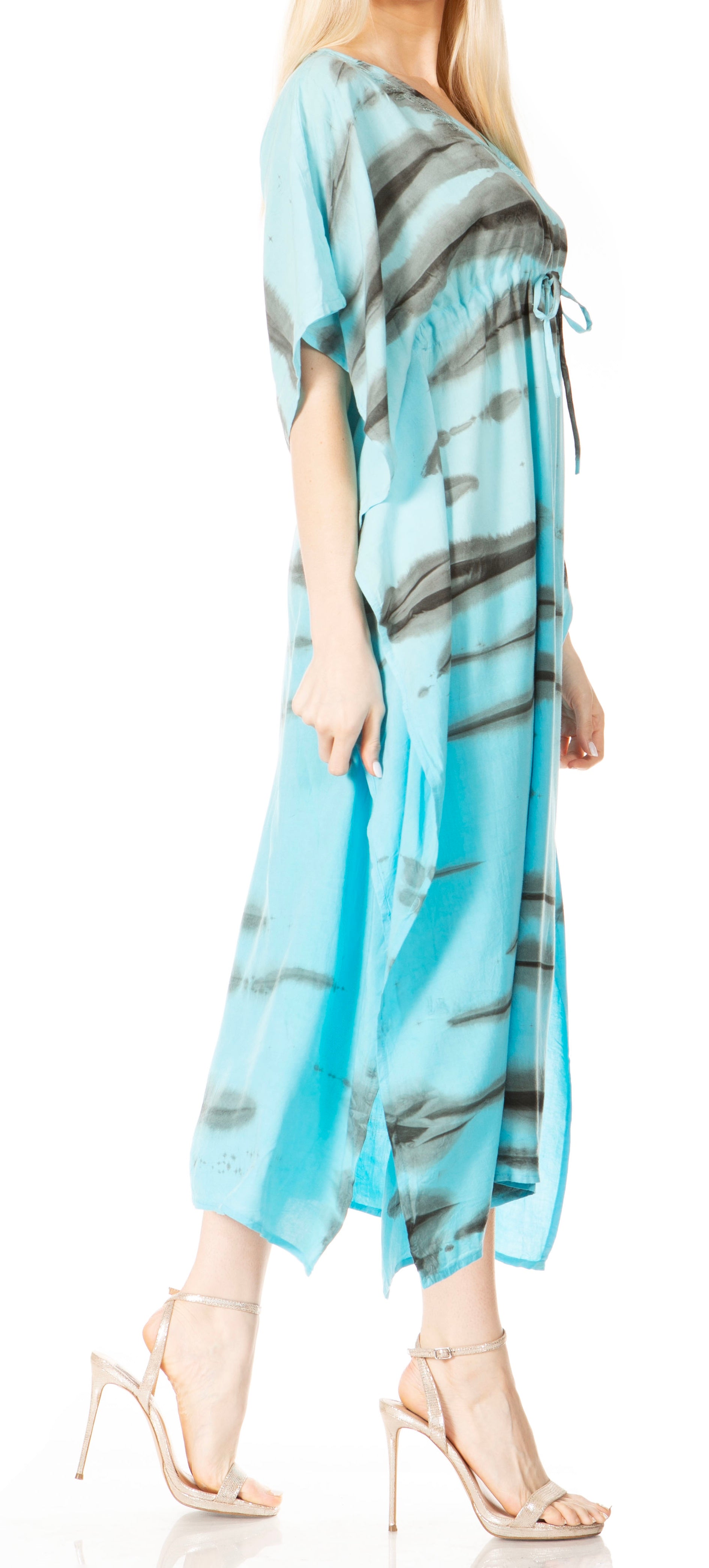 Sakkas Maitte Women's V-Neck Printed Kaftan Cover-Up Dress for the Beach - Buy One Get One