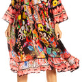 Sakkas Womens 3/4 Sleeves Button Down Spring/Summer Short Shirt Dress/Cover-up