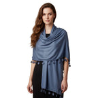 Crochet Coins Lace Tassels Oblong Scarf Shawl