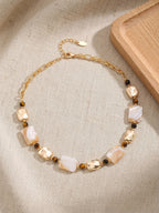 Golden Shell Mix Abalone Shell Beaded Necklace