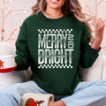 Meowy Christmas Merry And Bright Retro Vintage Festive Cozy Warm Winter Holiday Graphic Sweatshirt