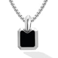 Black Onyx Square Pendant Necklace