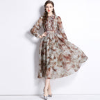 Slimming A- Line Printed Shirt Dress