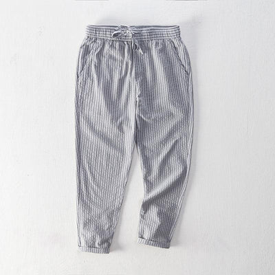 Simple Tether Casual Men's Contrast Color Striped Ankle-length Pants