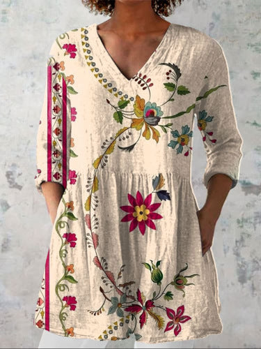 Female Creative Fish Pattern Vacation Style Dress