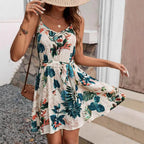 European And American Tropical Sleeveless Beach Dress