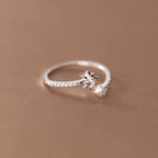 925 Sterling Silver Zircon Star Adjustable Rings For Women High Quality Jewelry Accessories Wholesale  Jewellery Argent 925