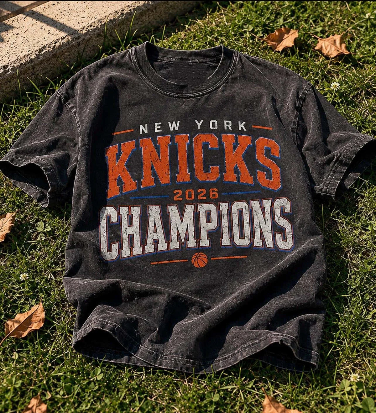 2026 New York Basketball T-shirt New York Knicks Champions Shirt Washed T-shirt 2026 Summer New Men Women Cotton T-shirt Y2K