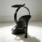 Black Sexy Heels Women Summer Elegant Party Dress Sandals Fashion Square Toe Naked Strap Designer Thin Heels Pumps Zapatos Mujer